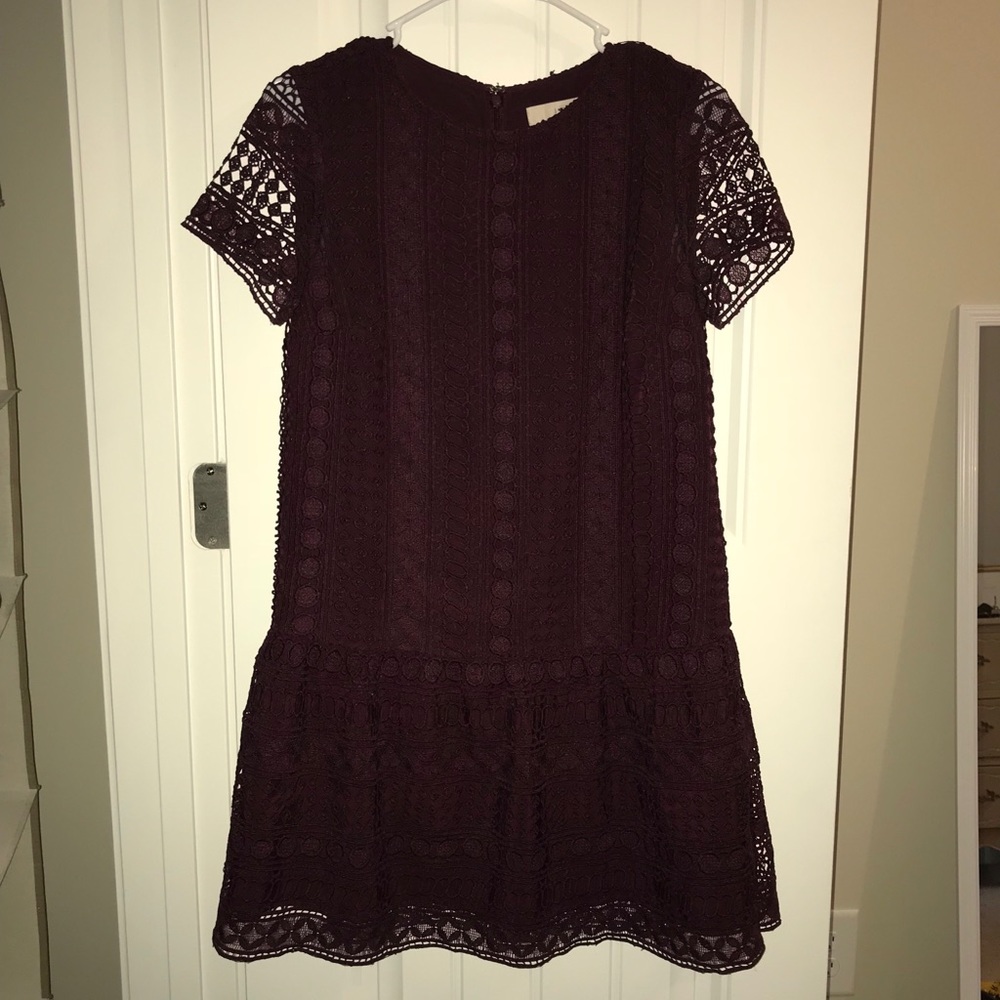 Maroon Crochet Knit Dress by Loft